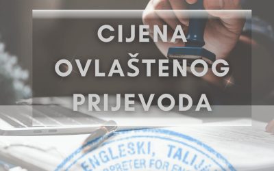 Cijena ovlaštenog prijevoda